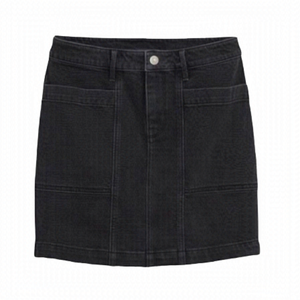 4/$45 OLD NAVY Black Denim Mini Length Jean Skirt 16 NWT